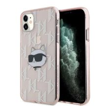Karl Lagerfeld IML Choupette Head & Monogram Hülle für iPhone 11 / Xr – Rosa
