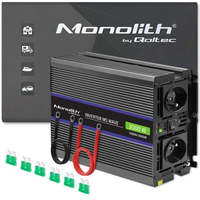2. Qoltec Monolith 3000 MS Wave Spannungswandler | 12 V auf 230 V | 1500/3000 W | USB