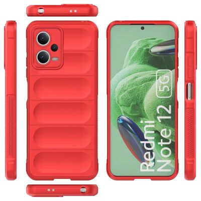 2. Magic Shield Hülle für Xiaomi Redmi Note 12 5G / Poco X5 5G Flexible Panzerabdeckung Rot