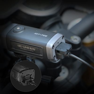 14. AKEEYO AKY-710S Sportkamera 4K-Videorekorder für Motorradlenker - Schwarz