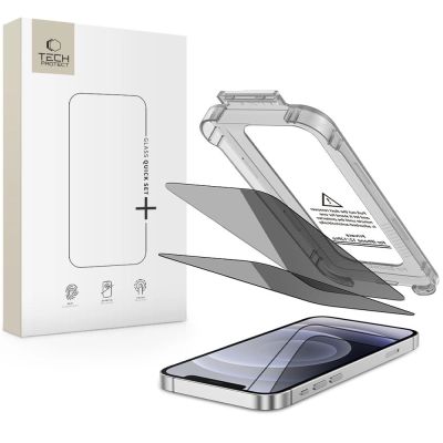 Tech-Protect Quick Set Spy+ Privacy Glass 2er-Pack für iPhone 12 / 12 Pro