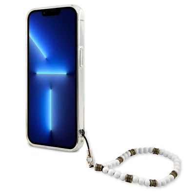 5. Guess GUHCP13MKPSWH iPhone 13 6.1" Transparente Hardcase White Pearl