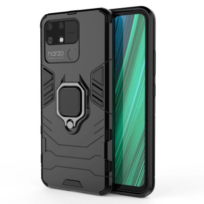13. Ring Armor Tough Hybrid Case Cover + Magnethalter Realme Narzo 50A schwarz