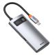 7. Baseus Metal Gleam 4in1 Multifunktions-HUB USB Typ C - USB Typ C Stromversorgung 100 W / HDMI 4K 30 Hz / 1x USB 3.2 Gen 1 / 1x USB 2.0 (CAHUB-CY0G)