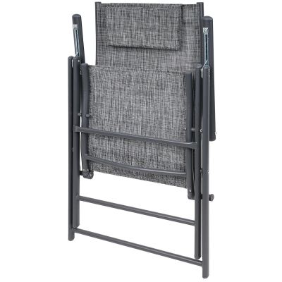 3. Gartenstuhl 57x68x106cm 2xTEXTLINE 7-Positionen mit Kopfstütze, 2er-Set