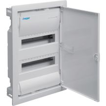 Unterputz-Verteilerkasten mit Metalltür, 2 Reihen, 24 Module, IP30, QC, HAGER Volta VU24AT
