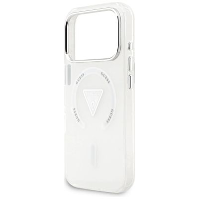 6. Guess IML Gradient Triangle Logo MagSafe Hülle für iPhone 17 Pro - Transparent