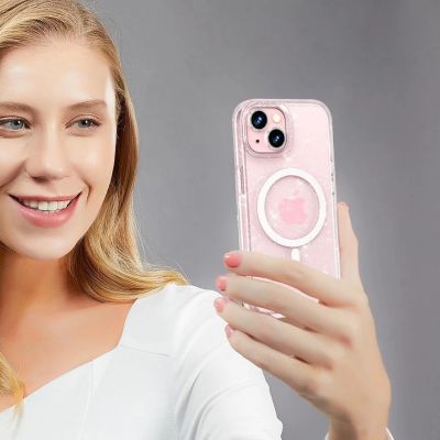 5. Tech-Protect FlexAir Hybrid MagSafe Hülle für iPhone 15 – transparent und glitzernd
