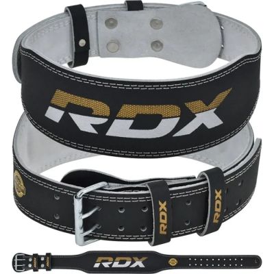 4" GOLDENER BODYBUILDING-GÜRTEL AUS LEDER FÜR ÜBUNGEN - RDX S