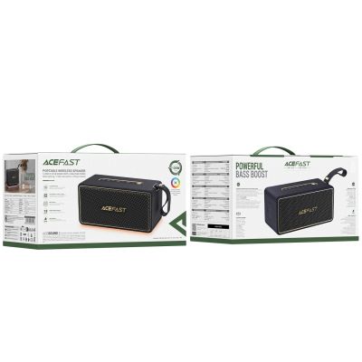 7. Acefast K3 Ultra Kabelloser Lautsprecher mit RGB-Hintergrundbeleuchtung, Bluetooth 5.4 – Schwarz