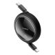 2. Baseus Free2Draw Mini USB-C – USB-C 100 W 1 m einziehbares Kabel – Schwarz