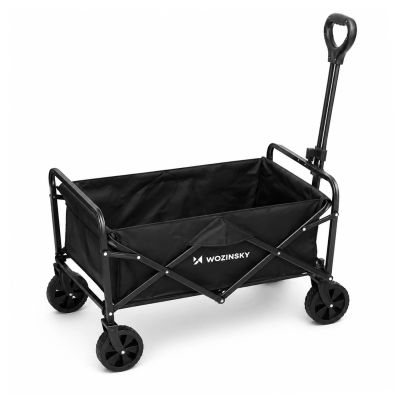 3. Wozinsky WZP-80 Strand-, Touristen- und Gartenwagen, robust, breite Räder, bis 80 kg - schwarz