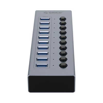 2. Orico BT2U3-10AB Hub 10x USB-A 3.0 mit Schaltern - grau
