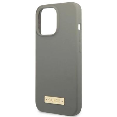 6. Guess GUHMP13XSPLG iPhone 13 Pro Max 6,7" Grau/Grau Hartschale Silikon Logo Plate MagSafe