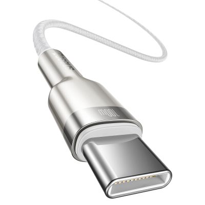 2. Baseus Cafule Series Metal Data USB-C / USB-C PD QC SCP 100W 5A 1 m Kabel - Weiß