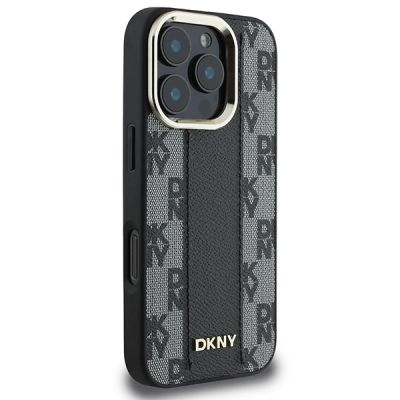 4. DKNY Checkered Pattern Magsafe Hülle für iPhone 16 Pro Max – Schwarz