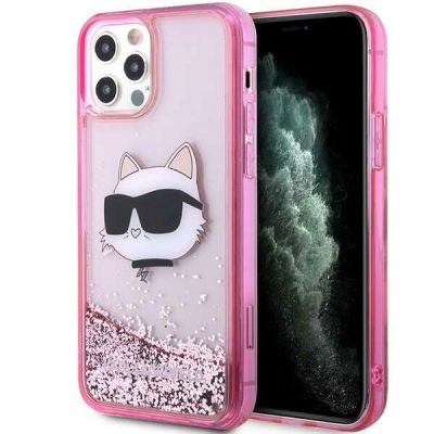 Karl Lagerfeld KLHCP12MLNCHCP iPhone 12/ 12 Pro 6.1" pink/pink Hardcase Glitter Choupette Head