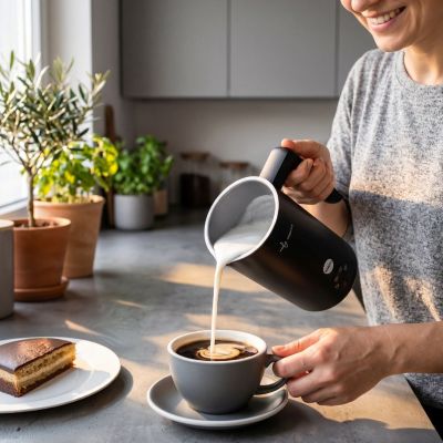 9. ELDOM Milchaufschäumer SI560C FOMI 500 W, schwarz, 300 ml, Aufschäumen und Erwärmen