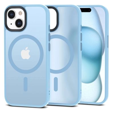 Tech-Protect MagMat MagSafe Hülle für iPhone 15 – Mattblau