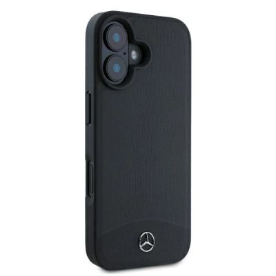 4. Mercedes MagSafe-Hülle aus strukturiertem und schlichtem Leder für iPhone 16 – Schwarz