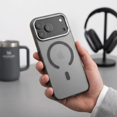 5. Tech-Protect MagZero MagSafe Hülle für iPhone 17 Pro Max / 18 Pro Mac – Transparentes Mattschwarz