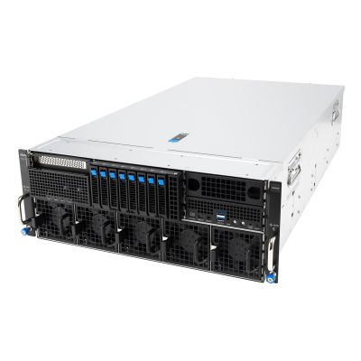 Asus Rack-Plattform (4U) ESC8000A-E13X AMD EPYC 9005 (8xNVMe, 2xM.2, 2x10Gbe, 8xQSFP, IPMI, R3200W)