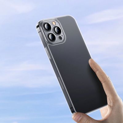 10. Baseus Frosted Glass Case Cover für iPhone 13 Pro Max Hardcover mit Gelrahmen Transparent (ARWS000202)