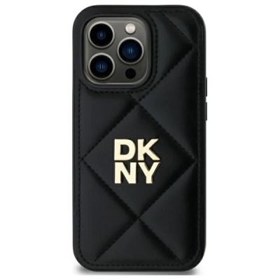 3. DKNY Quilted Stack Logo Hülle für iPhone 14 Pro Max – Schwarz