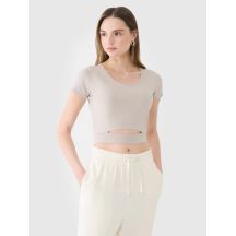 Damen Crop Top schlichtes T-Shirt 4F 4FRSS25TTSHF2695-83S