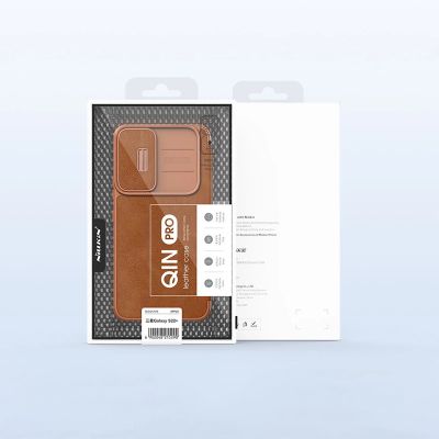5. Nillkin Qin Leder Pro Case Hülle für Samsung Galaxy S22+ (S22 Plus) Kameraschutz Holster Cover Flip Case Braun
