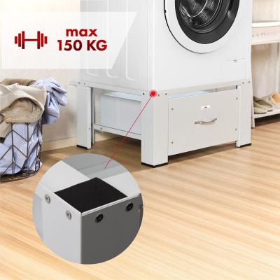 10. Maclean Waschtrockner-Kombination mit Schublade, max. Beladung 150 kg, Weiß, MC-117 W