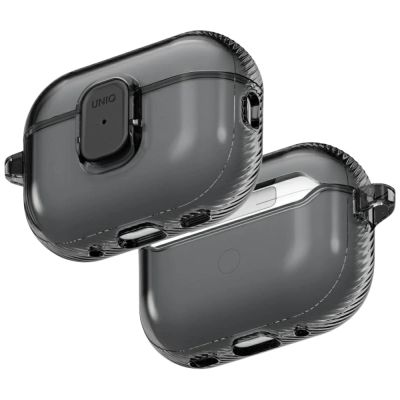 8. Uniq Glase Pro Schutzhülle für AirPods Pro 3 mit Schloss – Transparent Schwarz