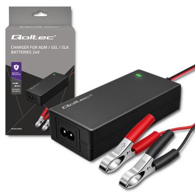QOLTEC AGM-GEL-STD-BATTERIELADEGERÄT | GLEICHRICHTER 24V 2A 48W | LED