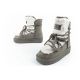 8. D.Franklin Damen Winter Schneestiefel, modisches Fellfutter, grau