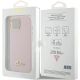 8. Guess Silikon Script Metal Logo & Frame Hülle für iPhone 15 – Rosa