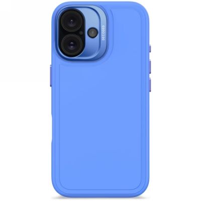 Decoded AntiMicrobial Silicone Stacks Backcover Case mit MagSafe für iPhone 16 – Blau