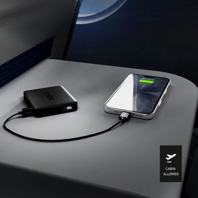 13. SBS HD 10W 5000mAh USB-C Powerbank mit LCD-Display – Schwarz