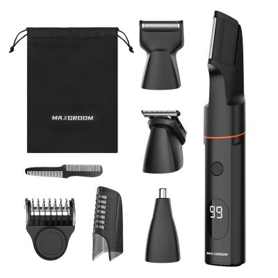 MAXGROOM LK-881 Multifunktionstrimmer mit austauschbaren Aufsätzen – schwarz