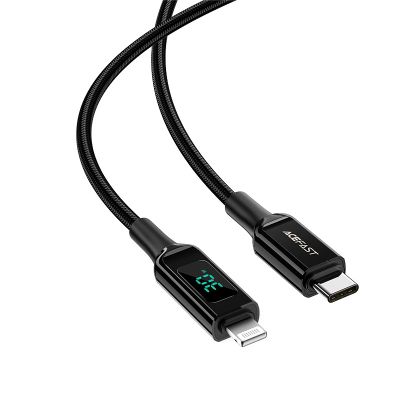 2. Acefast Kabel MFI USB Typ C - Lightning 1,2m, 30W, 3A schwarz (C6-01 Black)