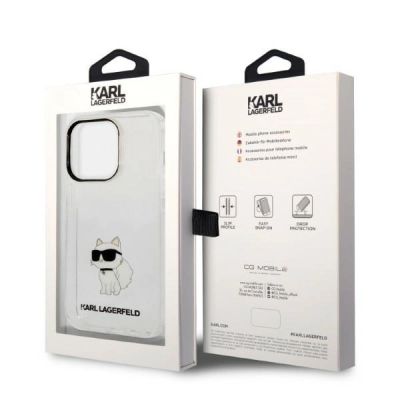 8. Karl Lagerfeld Ikonik Choupette Hülle für iPhone 14 Pro – transparent