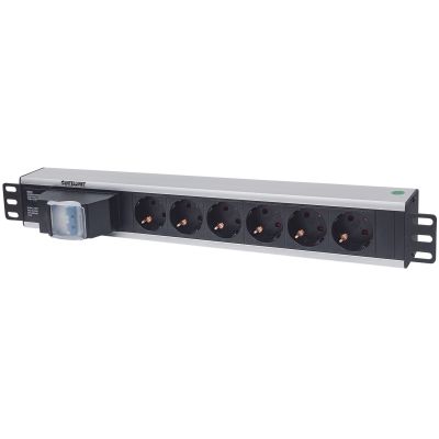 Intellinet 711432 PDU 6-fach Steckdosenverteiler 1,5 HE Schwarz, Grau