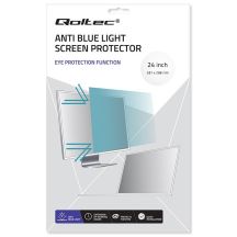 Qoltec 51076 Blaulichtfilter 24" 16:9 (Augenschutz | Entspiegelung | Matt | für Monitore)