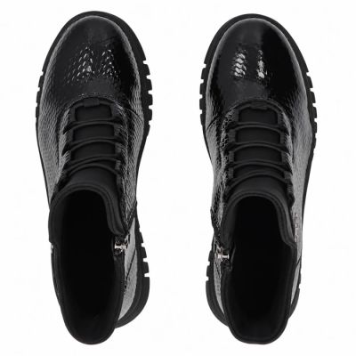 5. Schwarze Damen-Lacklederstiefeletten Filippo DBT8075