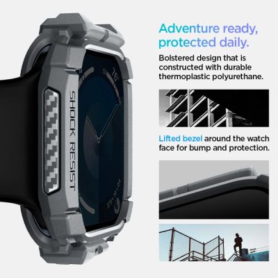10. Spigen Rugged Armor Hülle für Apple Watch 10 46 mm – Grau