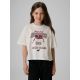 Mädchen-T-Shirt mit kastenförmigem Schnitt und Aufdruck 4F 4FJRAW26TTSHF4239-11S