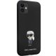 4. Karl Lagerfeld KLHCN61SMHKNPK Hülle für iPhone 11 / Xr – schwarz Silikon Ikonik Metall Pin