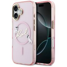 Karl Lagerfeld IML Choupettes Karl Script Logo MagSafe iPhone 17 Hülle - Pink