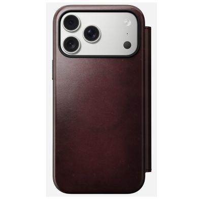 5. NOMAD Modern Leather Folio - MagSafe-kompatible Lederhülle für iPhone 17 Pro Max, Horween-Leder (burgunderrot)