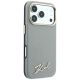 4. Karl Lagerfeld Saffiano MagSafe Hülle mit kleinem Schriftzug und Metalllogo für iPhone 17 Pro Max / 18 Pro Max – Beige