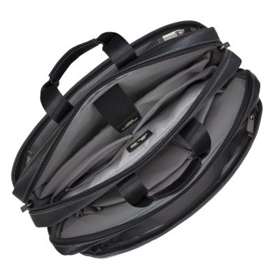 3. RIVACASE ORLY 16"-Laptoptasche, Schwarz, wasserdichtes Material, Fächer für 10,1"-Tablet, Smartphone, Dokumente und Zubehör